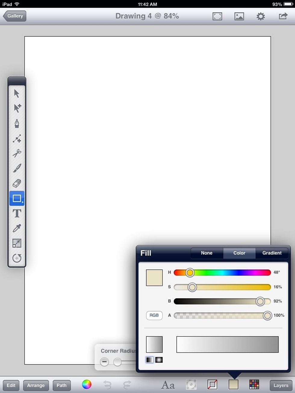 Select the "Square tool" and a nice cream or tan color for it.
