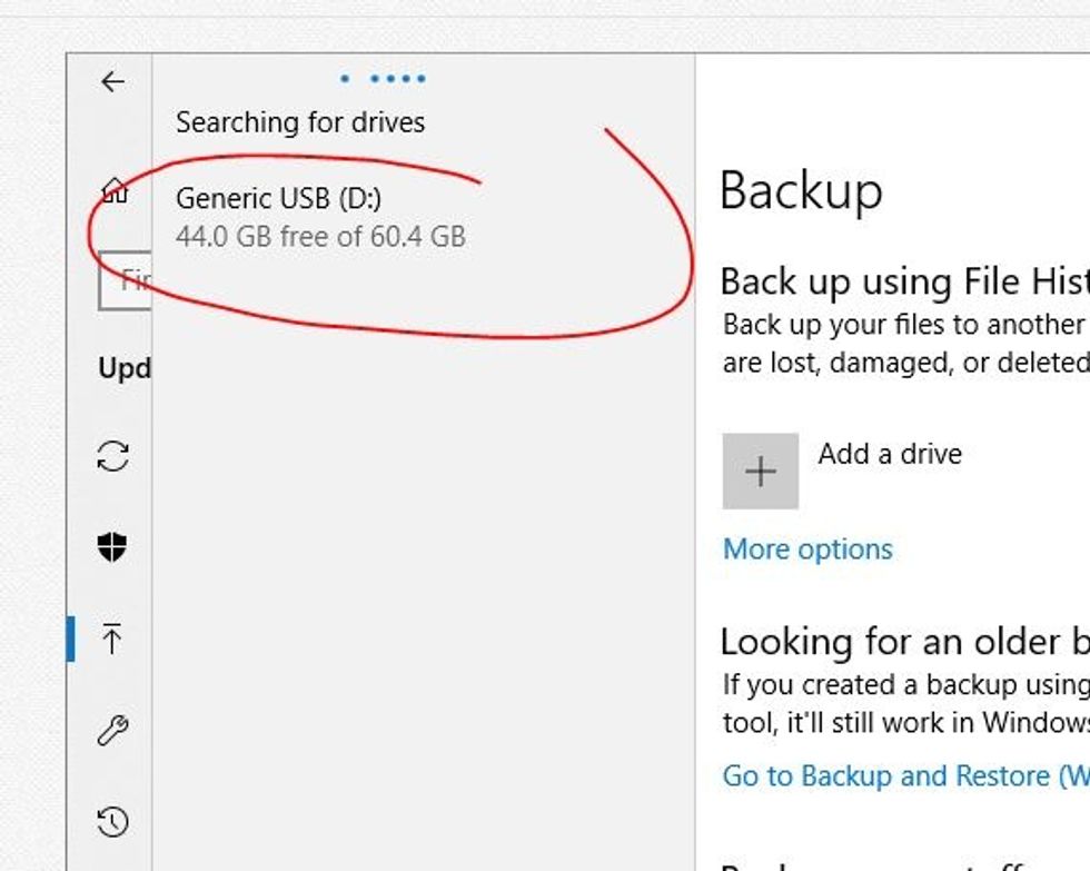 Select the USB device you wish to use on the popup menu