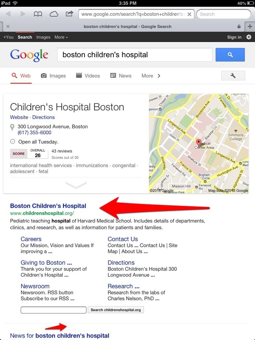 Select the website to view it.