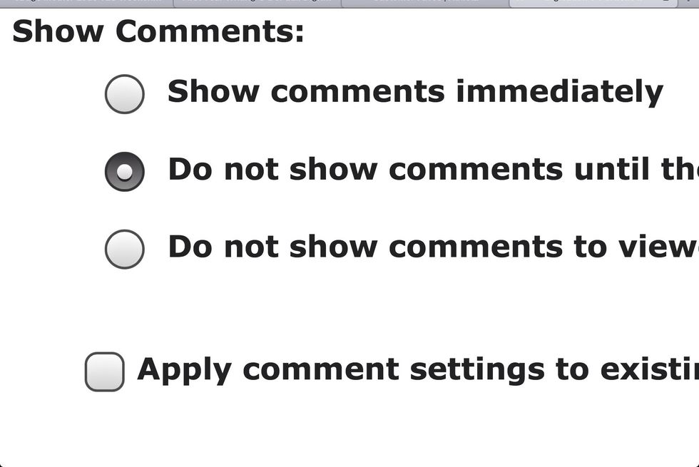 Select to approve comments (or not) before they are published.