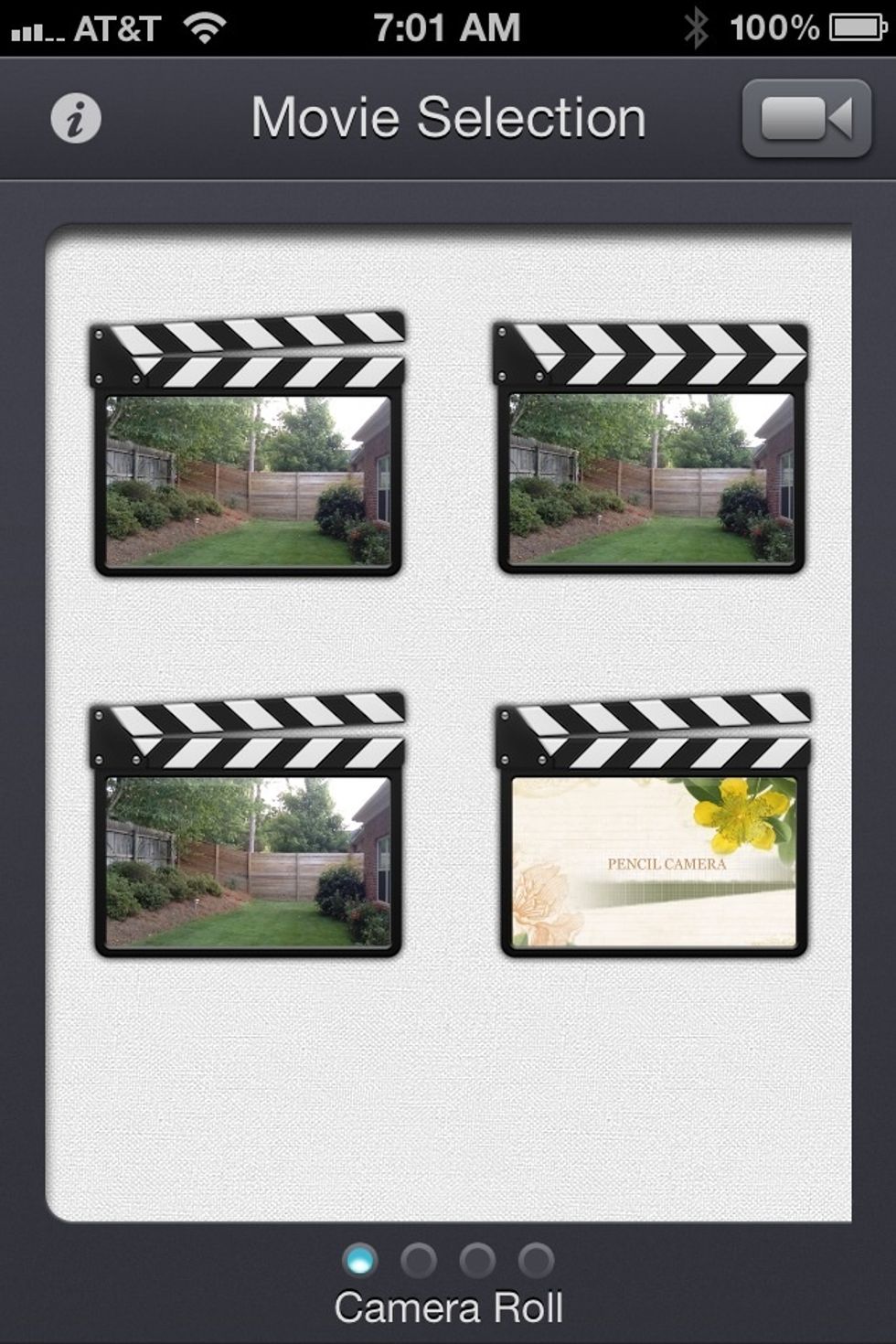 SELECT VIDEO FROM CAMERA LIBRARY.
