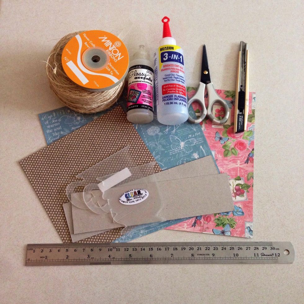 Select your favorite pattern papers and gather your supplies as follows... Supply list at top right hand corner of this guide...