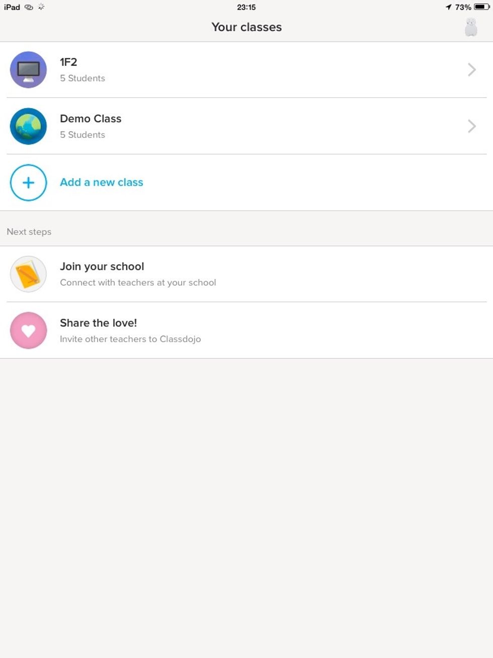 Select your new class