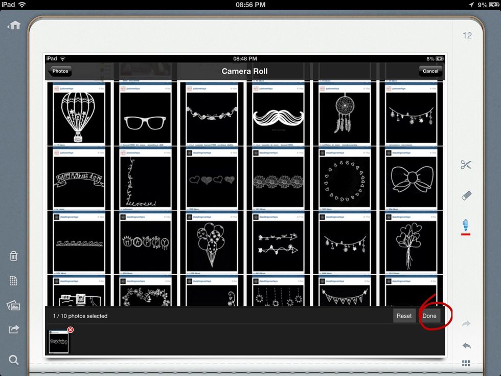 Select your overlay and press Done.