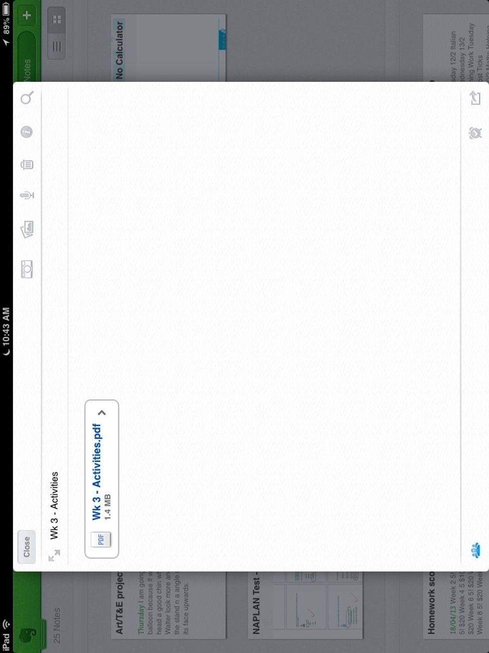 Select your project on Evernote.