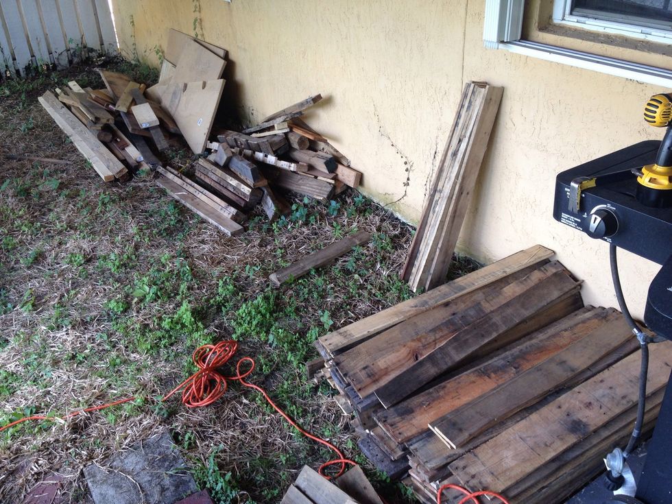 Select your wood from your stack of pallets
