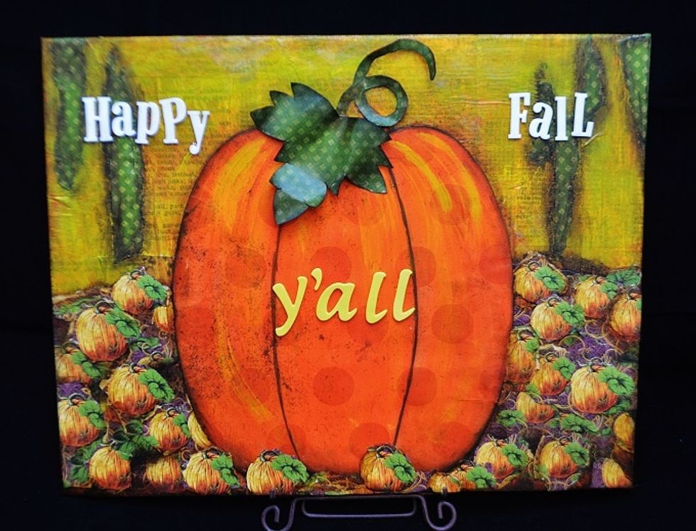 Self adhesive Thickers (foam alpha stickers) were added to spell out the fall title.