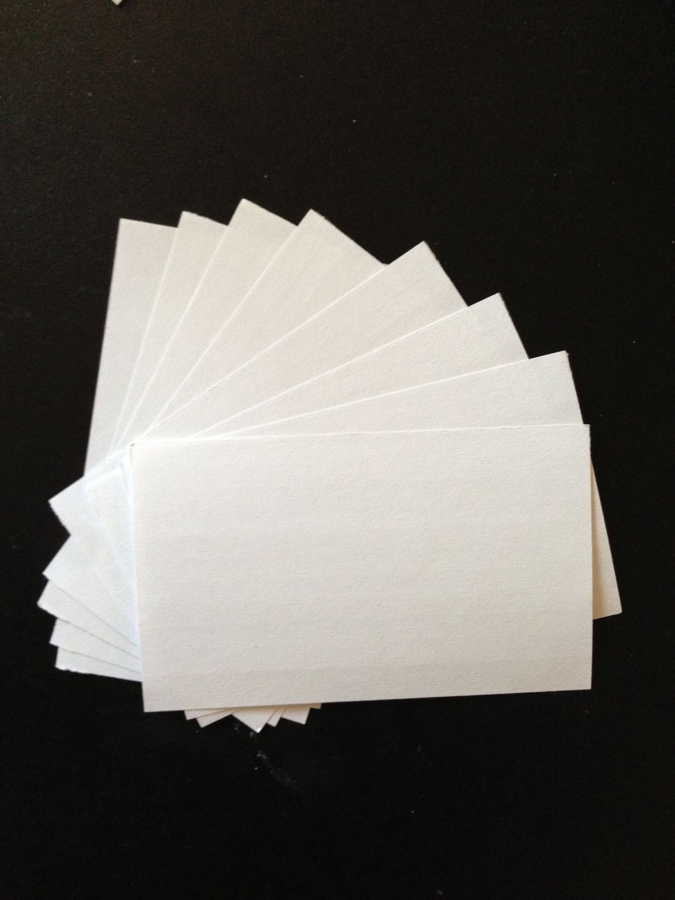 Separate about 7 or 8 note cards from the pack.