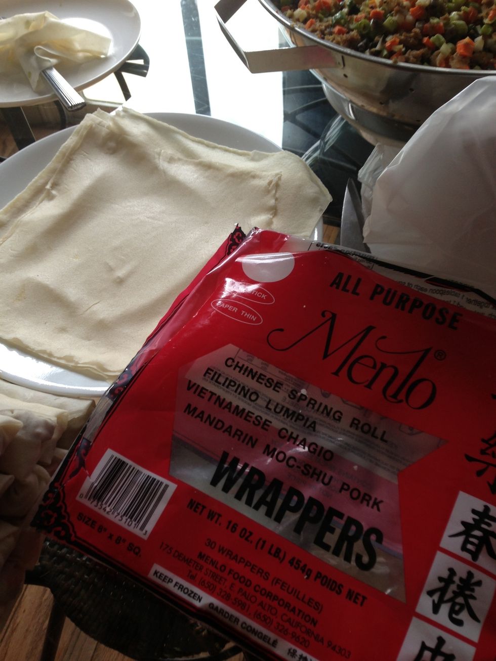 Separate defrosted lumpia wrappers