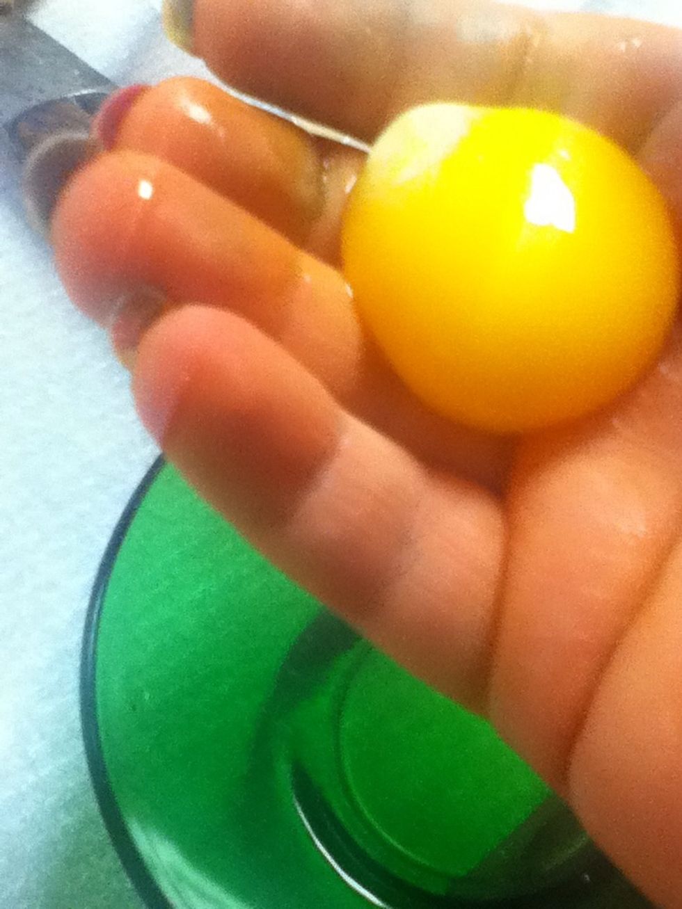 Separate egg, save white.