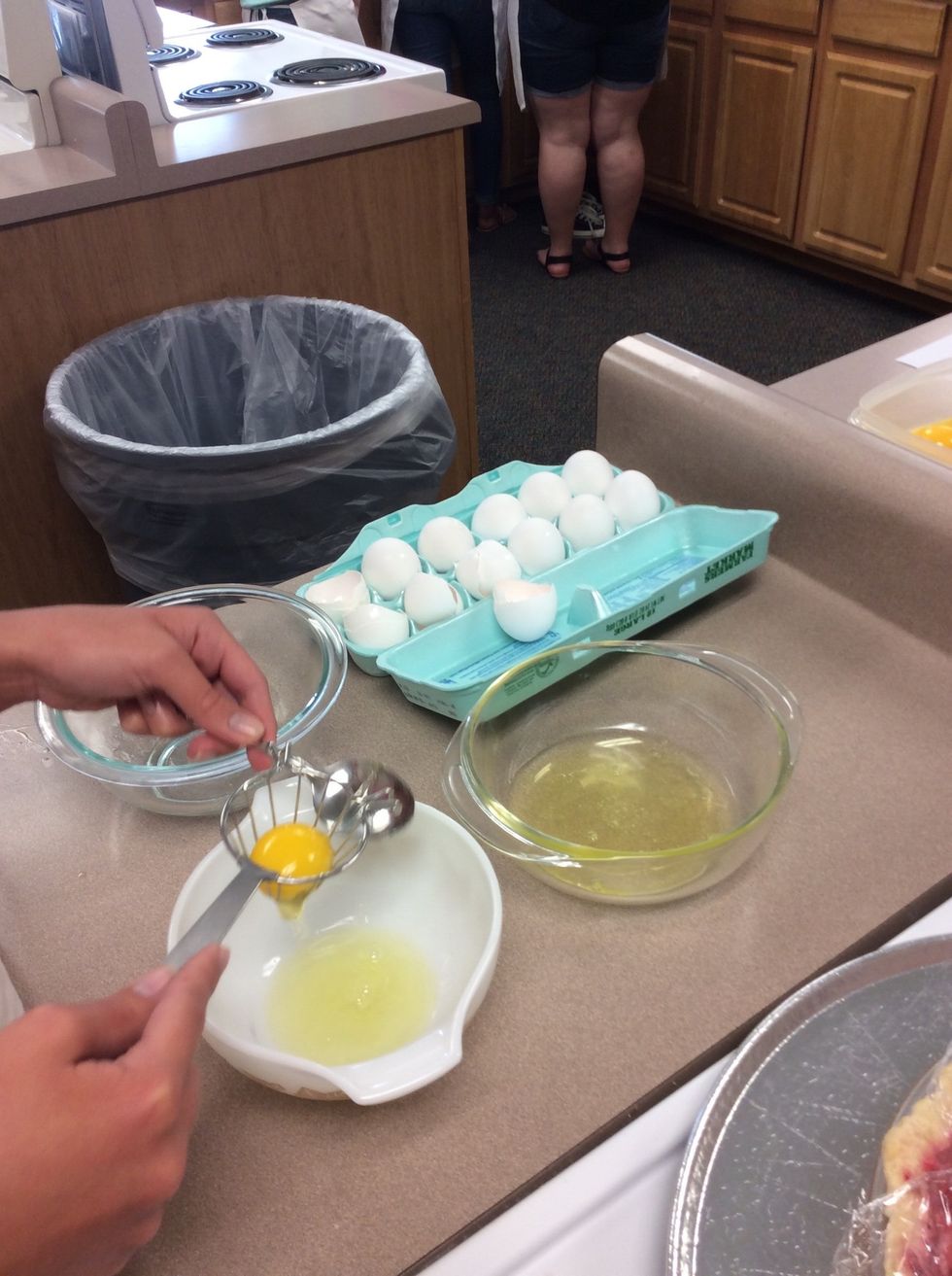 Separate egg whites from yolks
