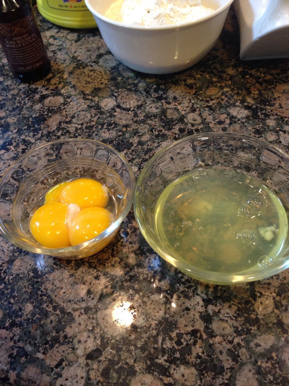 Separate egg yolk from whites and safe egg white for tomorrow breakfast.
