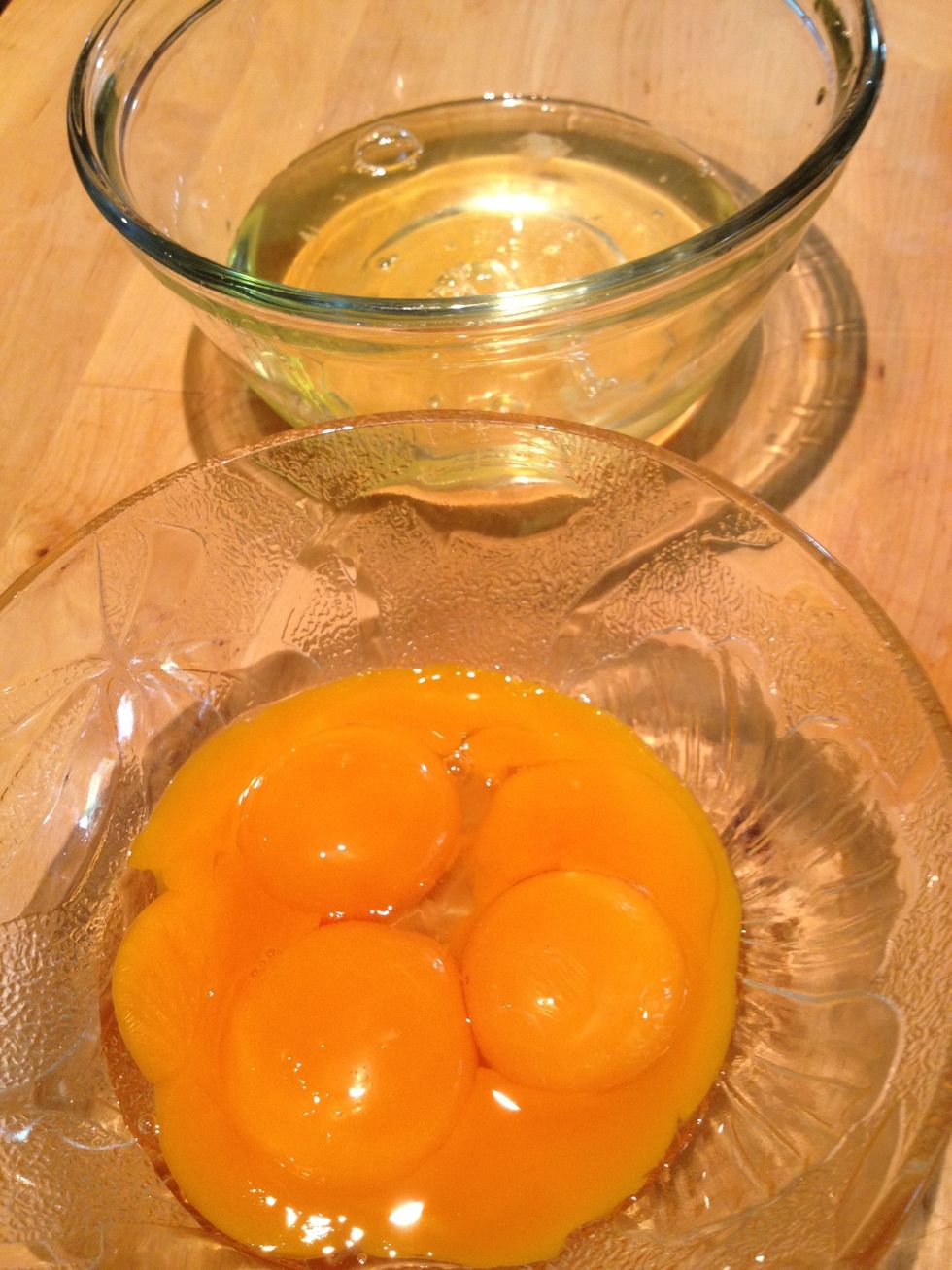 Separate eggs and egg yolk.