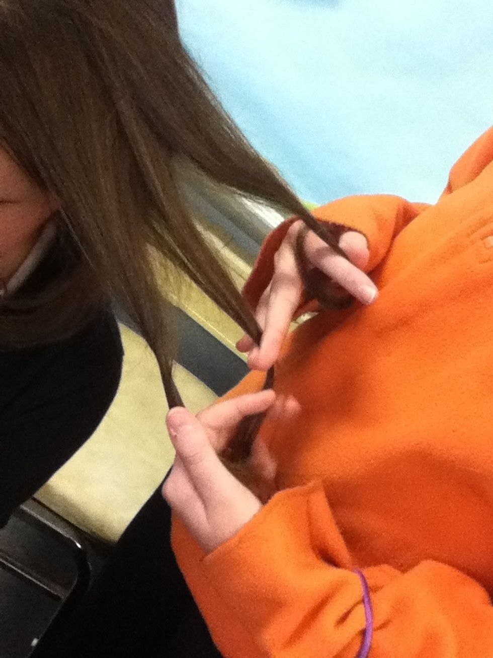 Separate hair into 3 sections