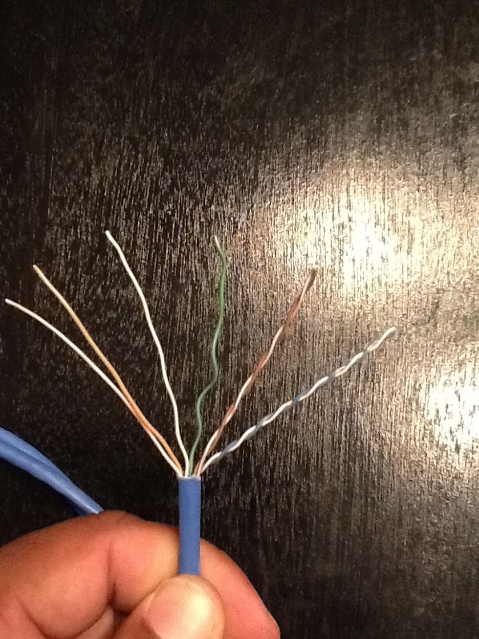 Separate pairs according to the kind of patch cable you need, this will be a 568B patch cable.