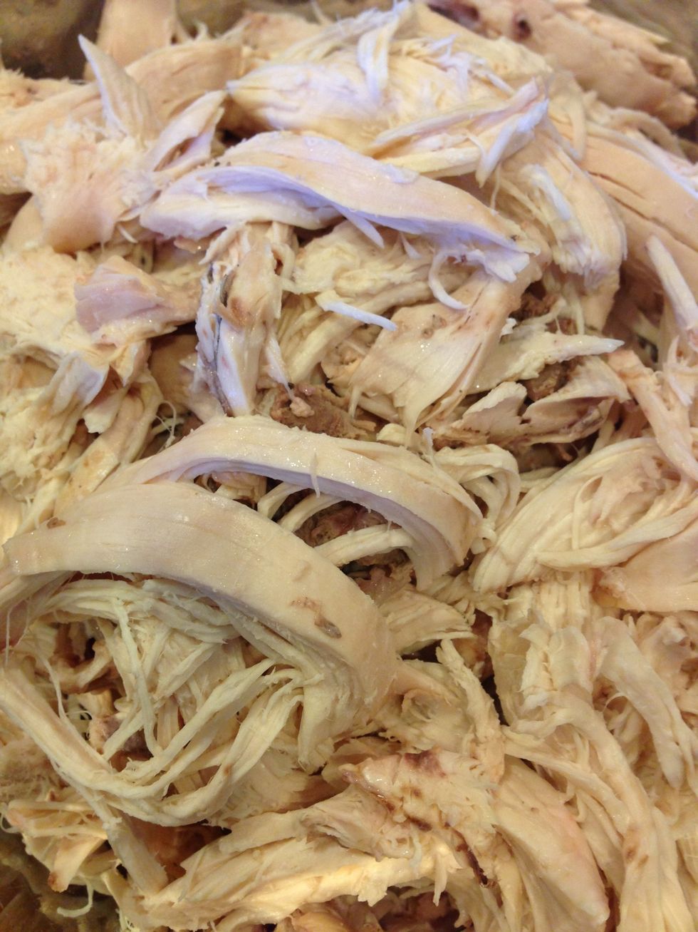 Separate the edible tissues by hand. Place the good meats in the refrigerator for later and discard the bones. Feel free to add to both soups and stocks.
