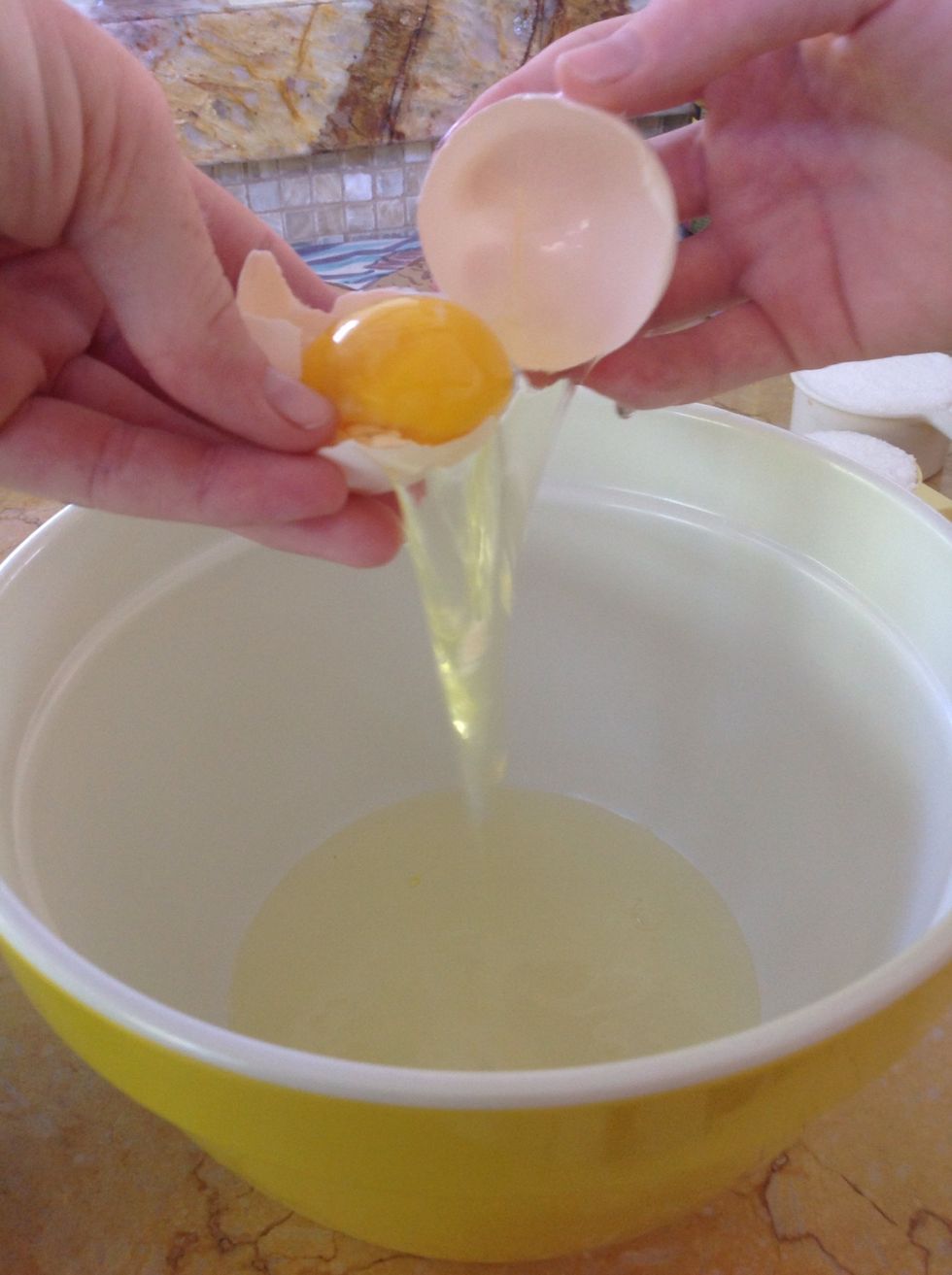 Separate the egg whites and yolks.