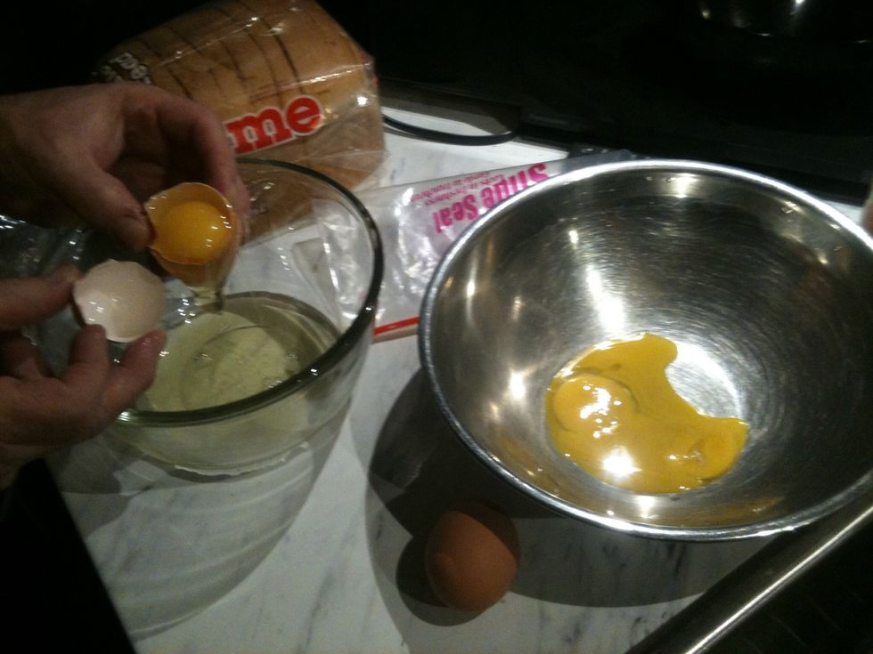 Separate the eggs. Put the whites aside for now.