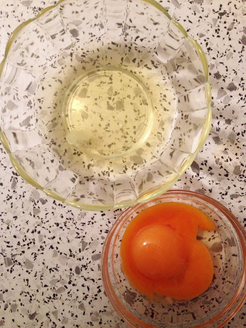 Separate the eggs. You only need the egg whites!