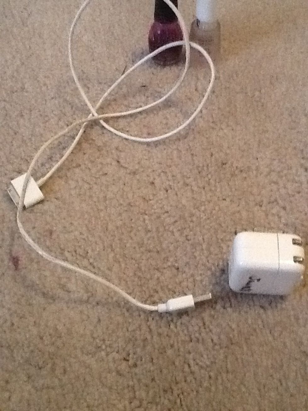 Separate the main charger from the cord. Like this^