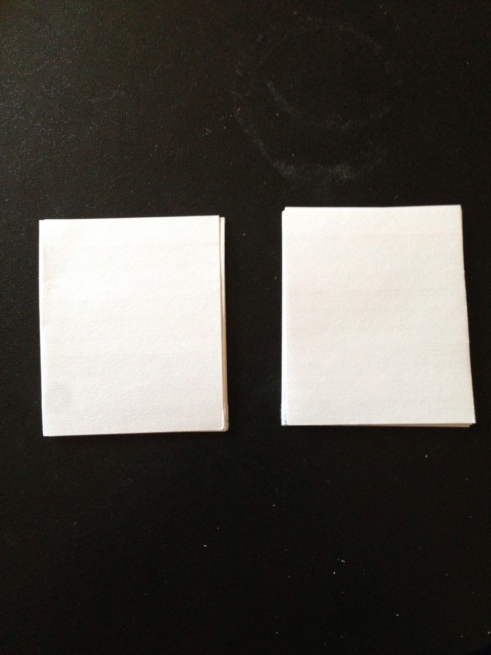 Separate the tiny note cards into stacks of 7 or 8 depending on what you started with.