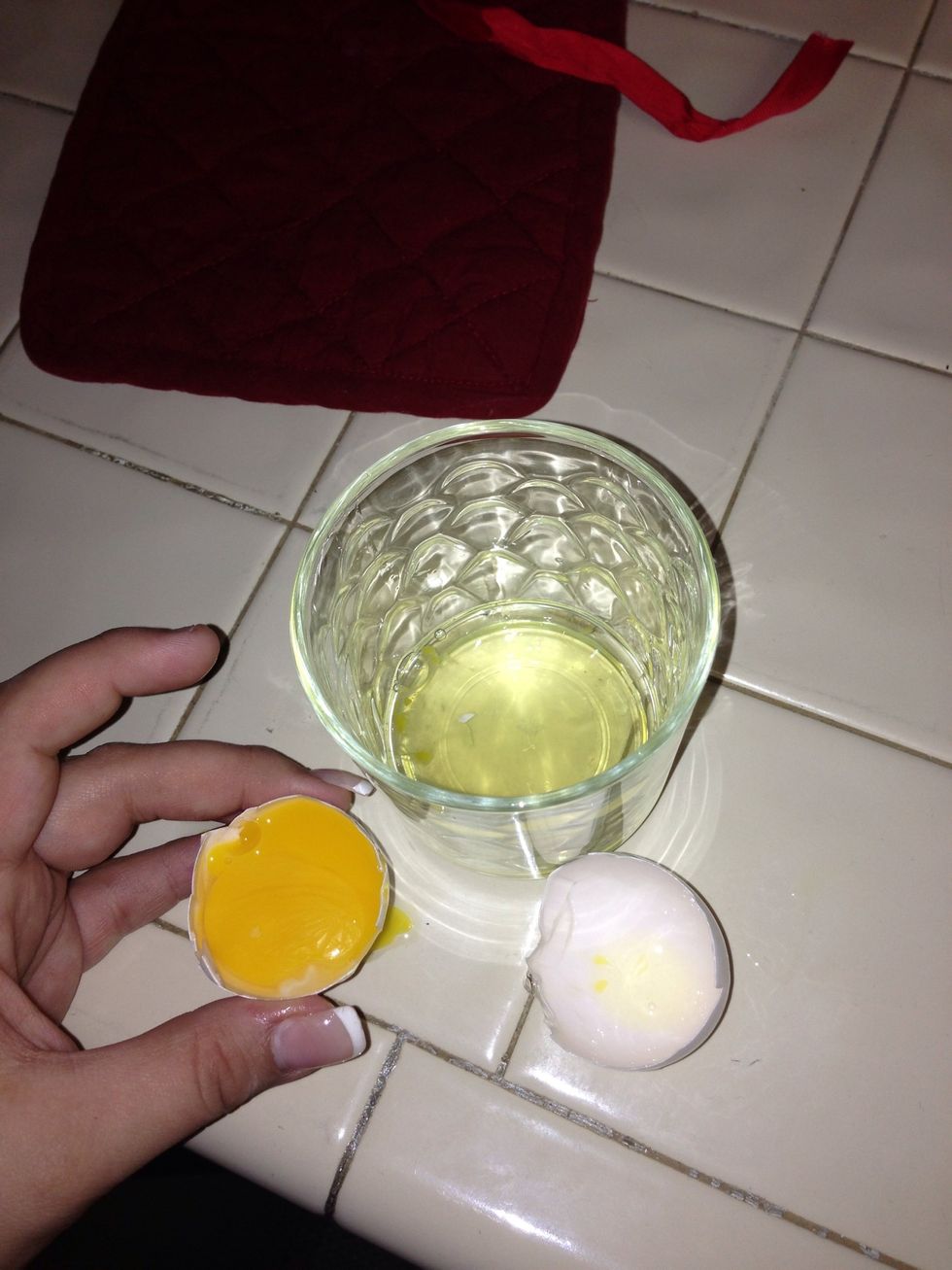 Separate the white from the yolk.