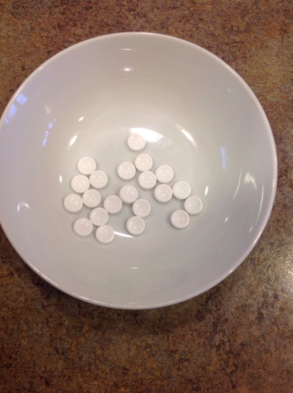 Separate the white Smarties in a bowl