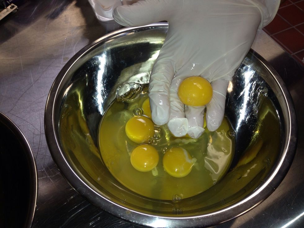 Separate yolks carefully