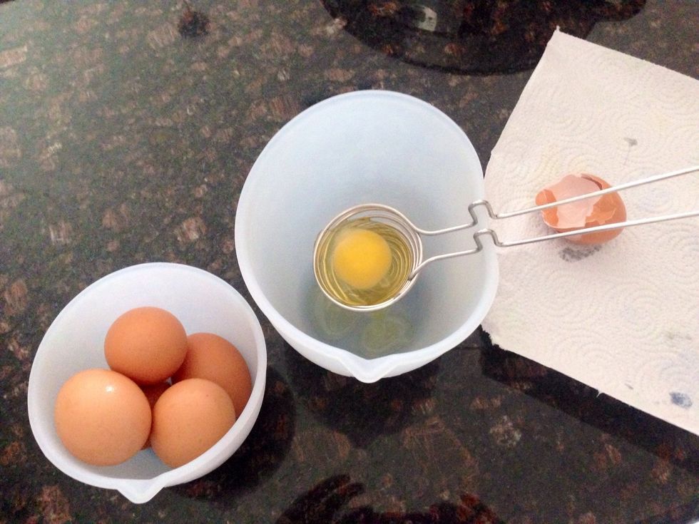 Separate your 6 egg yolks from their whites. We will only need the yolks for this recipe. *save your whites for another use*