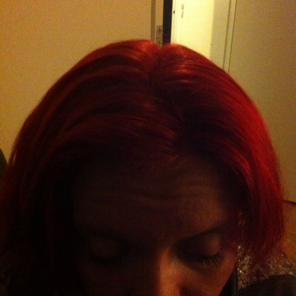separate your hair as shown