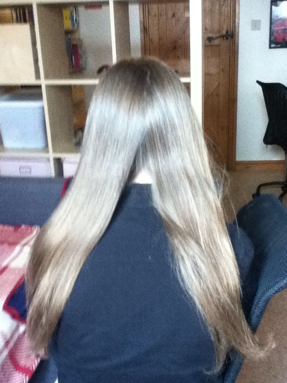 Separate your hair into two equal sections.