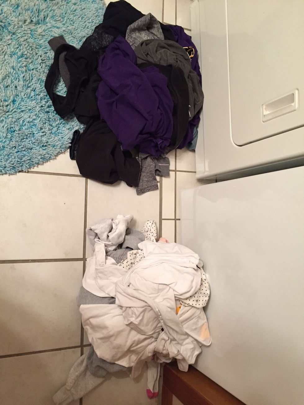 Separate your laundry into darks, lights, and colors.