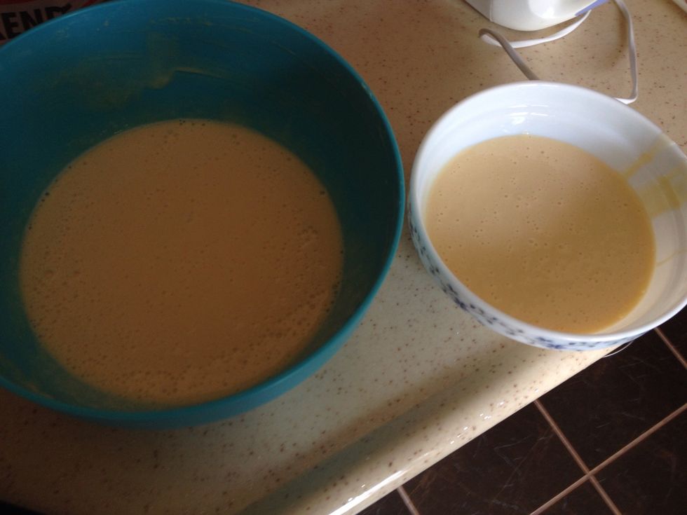 Separate your mixture into two bowls.