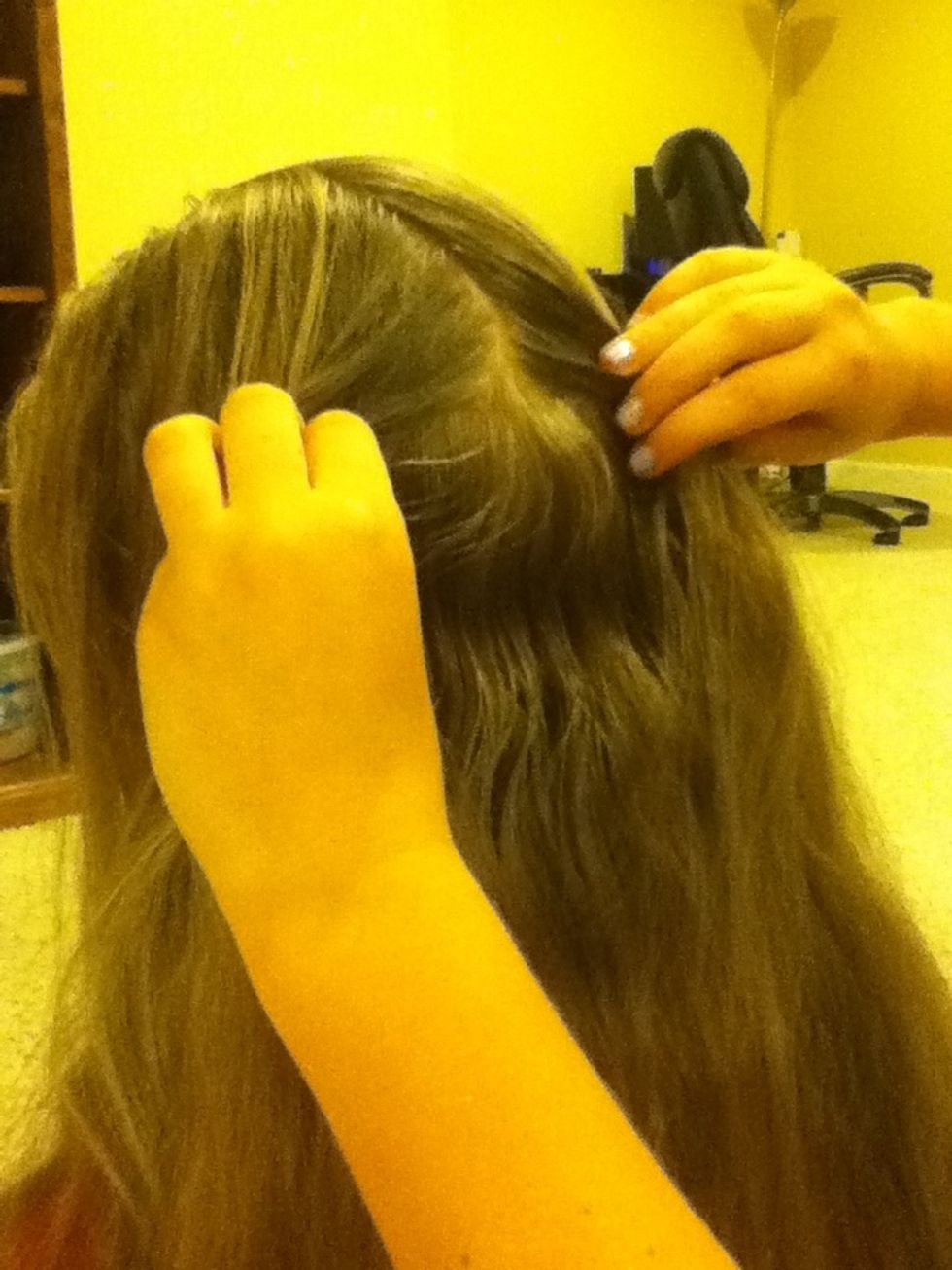 Seperate back center of hair