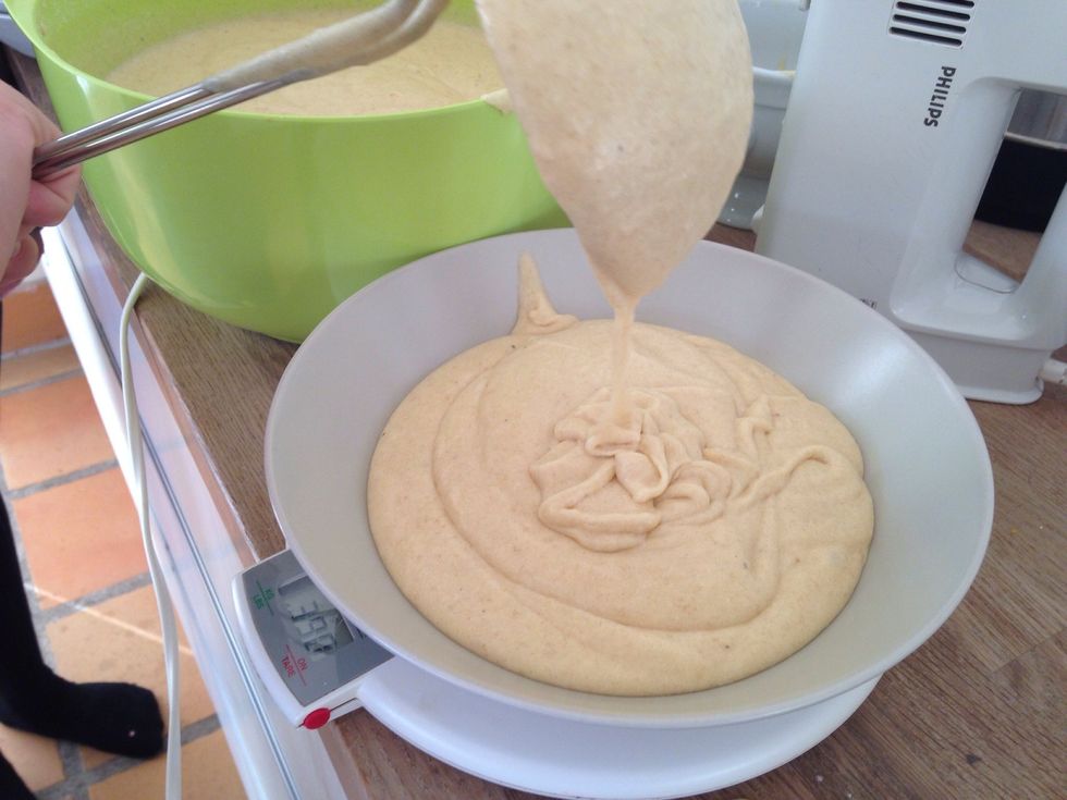 Seperate the batter into 6 portions