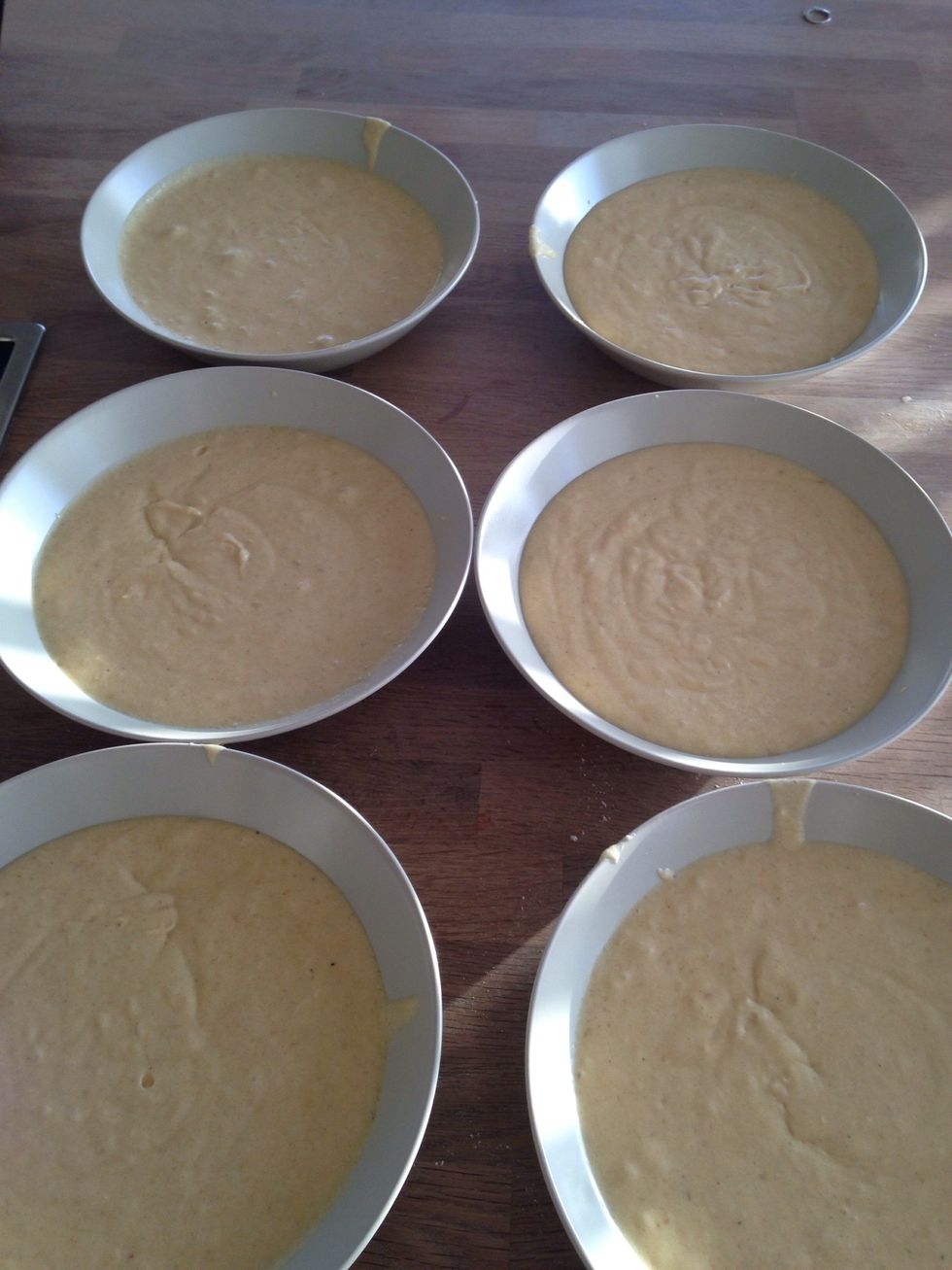 Seperate the batter into 6 portions