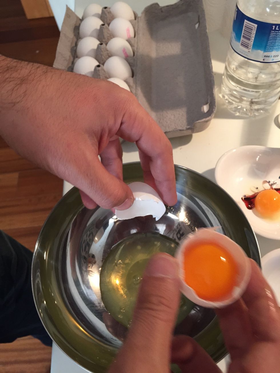 Seperate the egg yolks