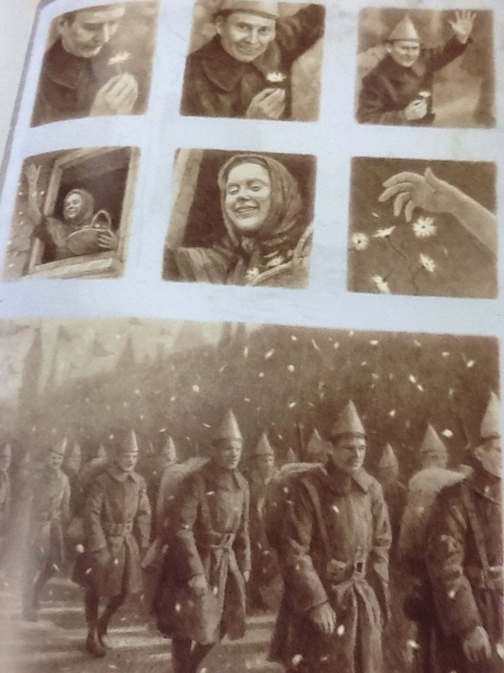 Sepia is shown in the colour of these drawings.