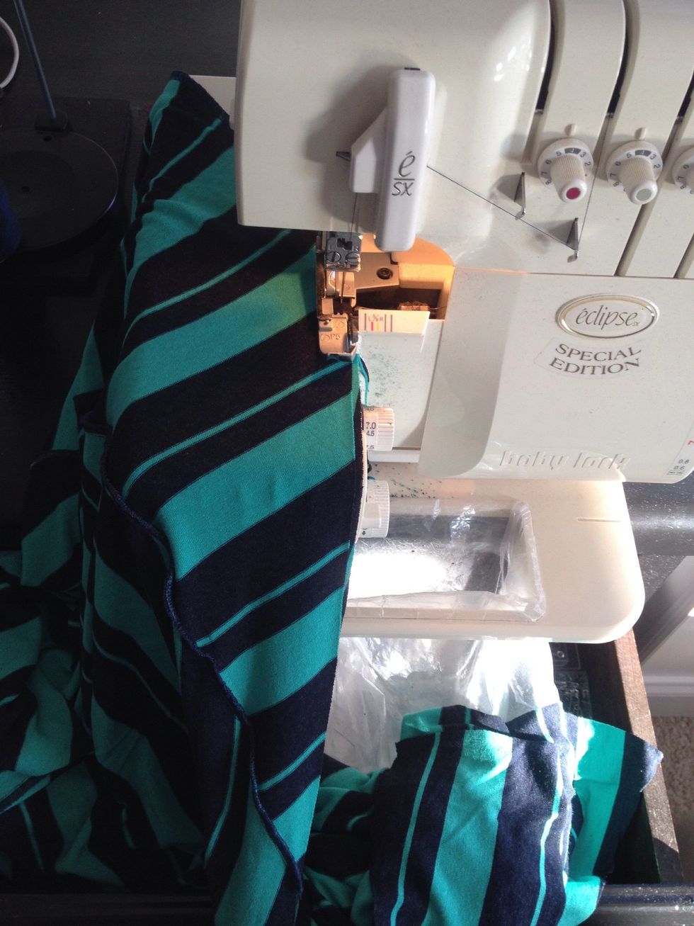 Serge the seams together.