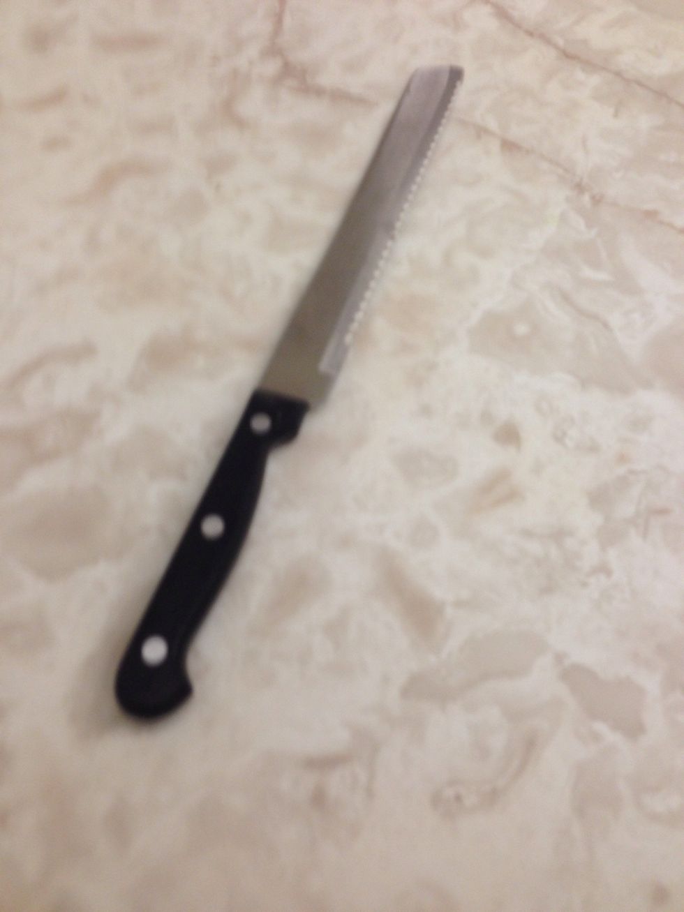 Serrated knife this is used to cut bread I can use this when I make subs