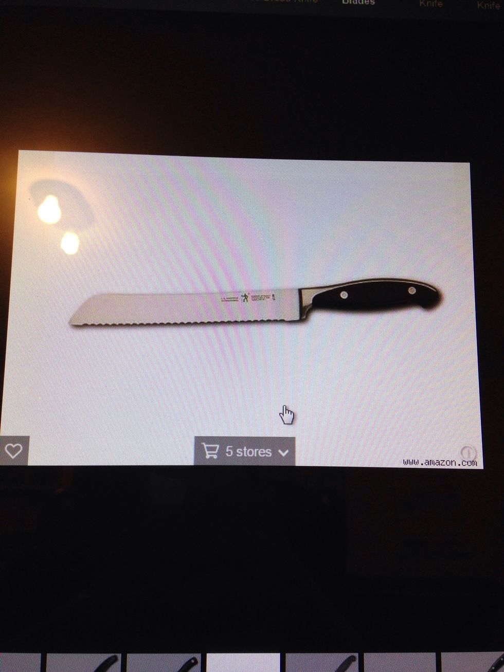 Serrated Knife  Used for cutting things like bread or things like grapefruit  I can cut bread ir grapefruit using a serrated knife