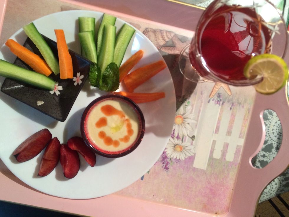 Serve a drink of plum infused iced tea with it whose recipe I'll share soon IA. Share and enjoy