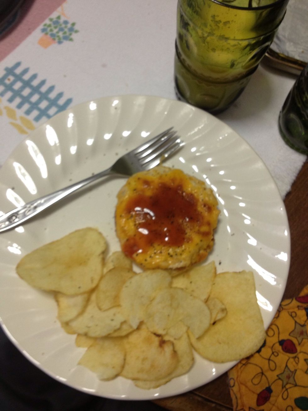 Serve and enjoy. ( I like to put pepper on top with some added hot sauce) Yum