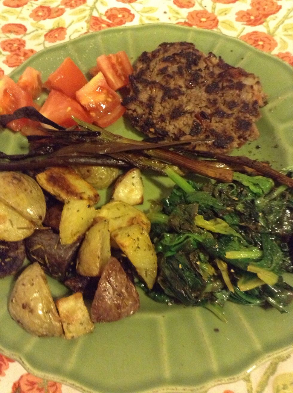 Serve and enjoy Mike's mouthwatering hamburger steaks! Old school deliciousness! (Check out my other guides for the Rosemary Roasted Potatoes and Lemon Spinach).