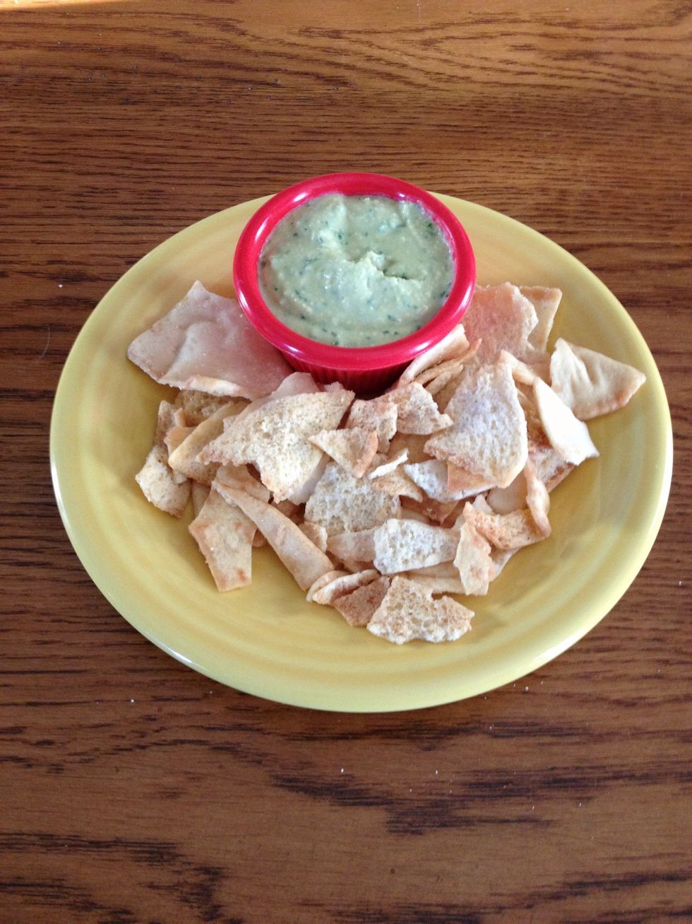 Serve and enjoy. This is just a little bit in a bowl, it makes more than this! Serve with pita chips or vegetables and keep refrigerated up to 10 days. Enjoy your tasty yet health snack!