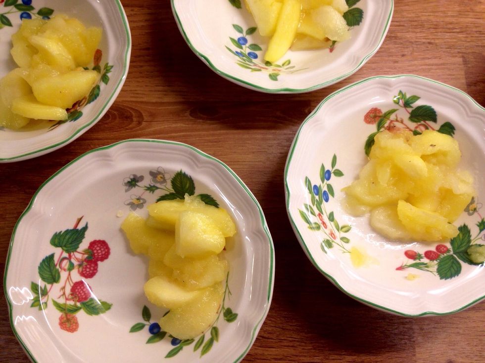 Serve apple compote...