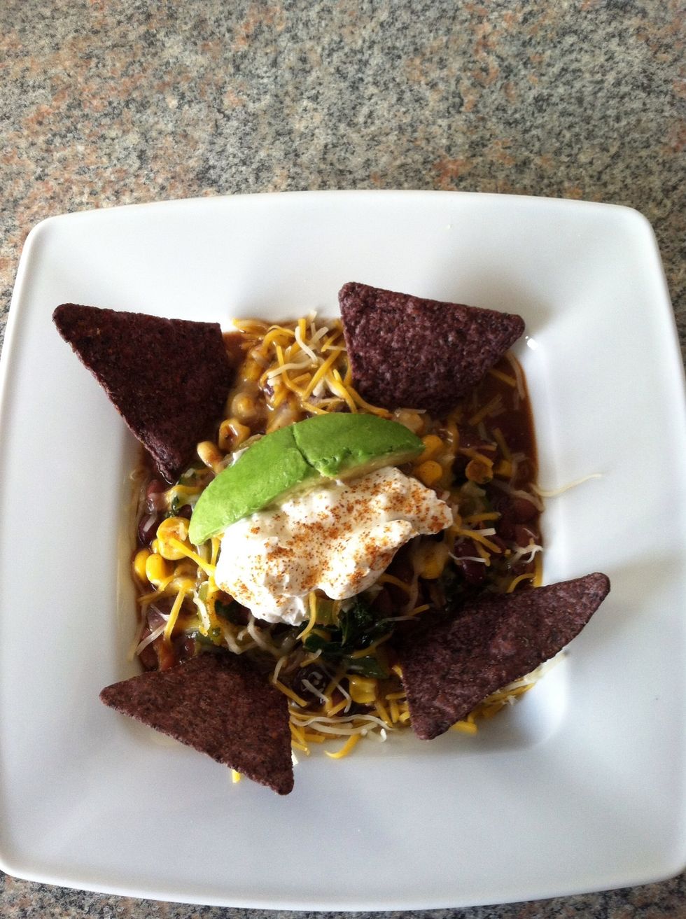 Serve as desired with sour cream, avocado, chips, cheese or any other toppings and ENJOY! :)