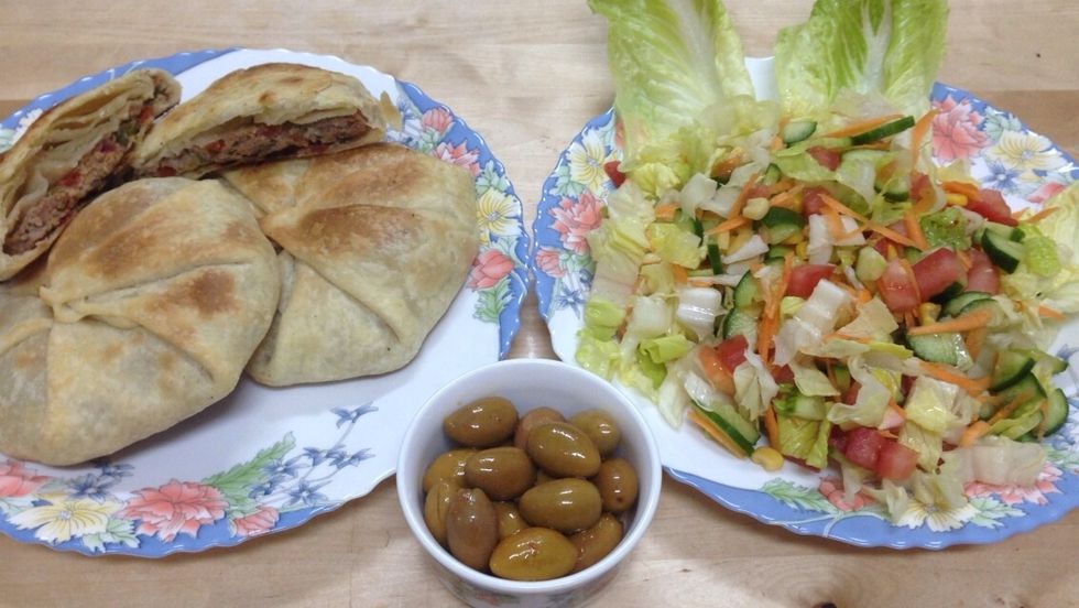 Serve it hot with a vegetable salad