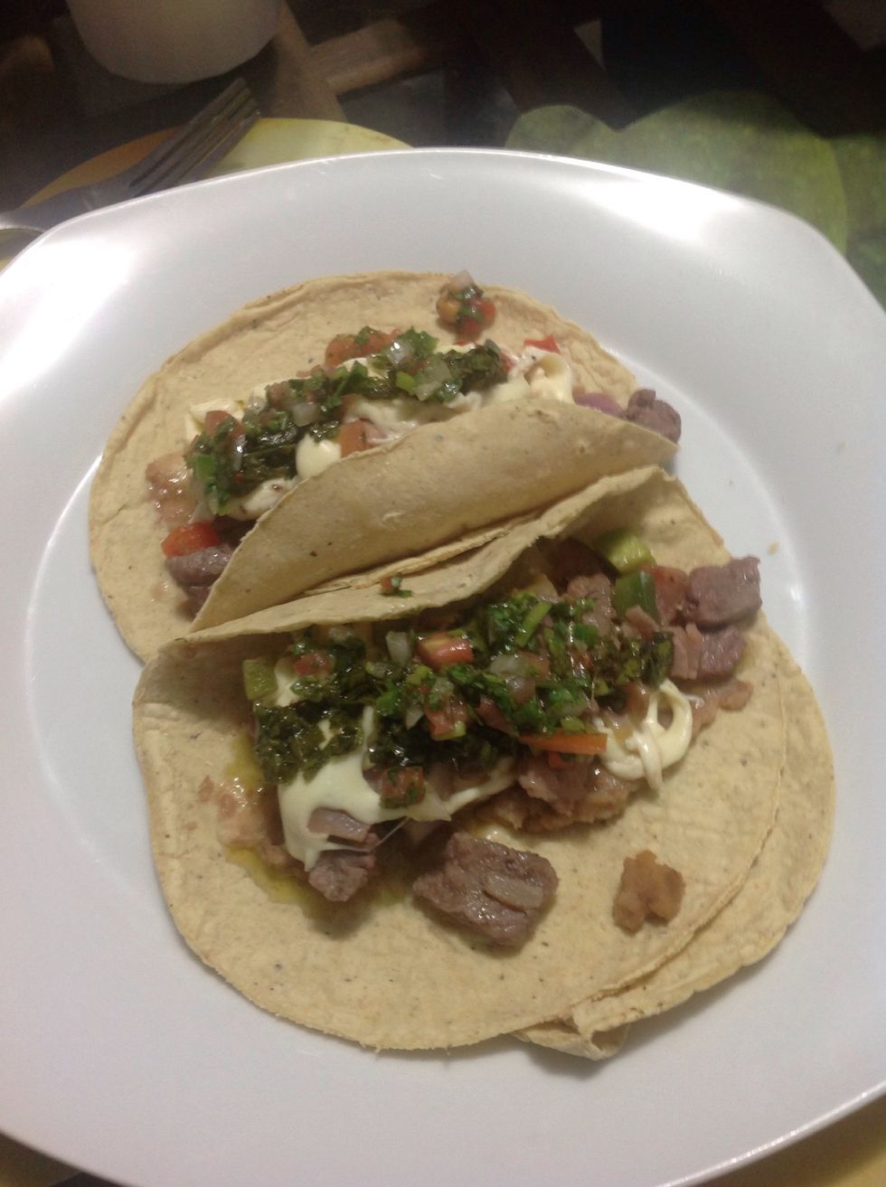 Serve it like tacos, and you can use yesterday's chimichurri