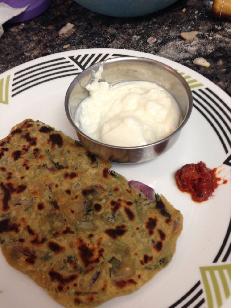 Serve it with plain yogurt and/ or some Indian pickle.